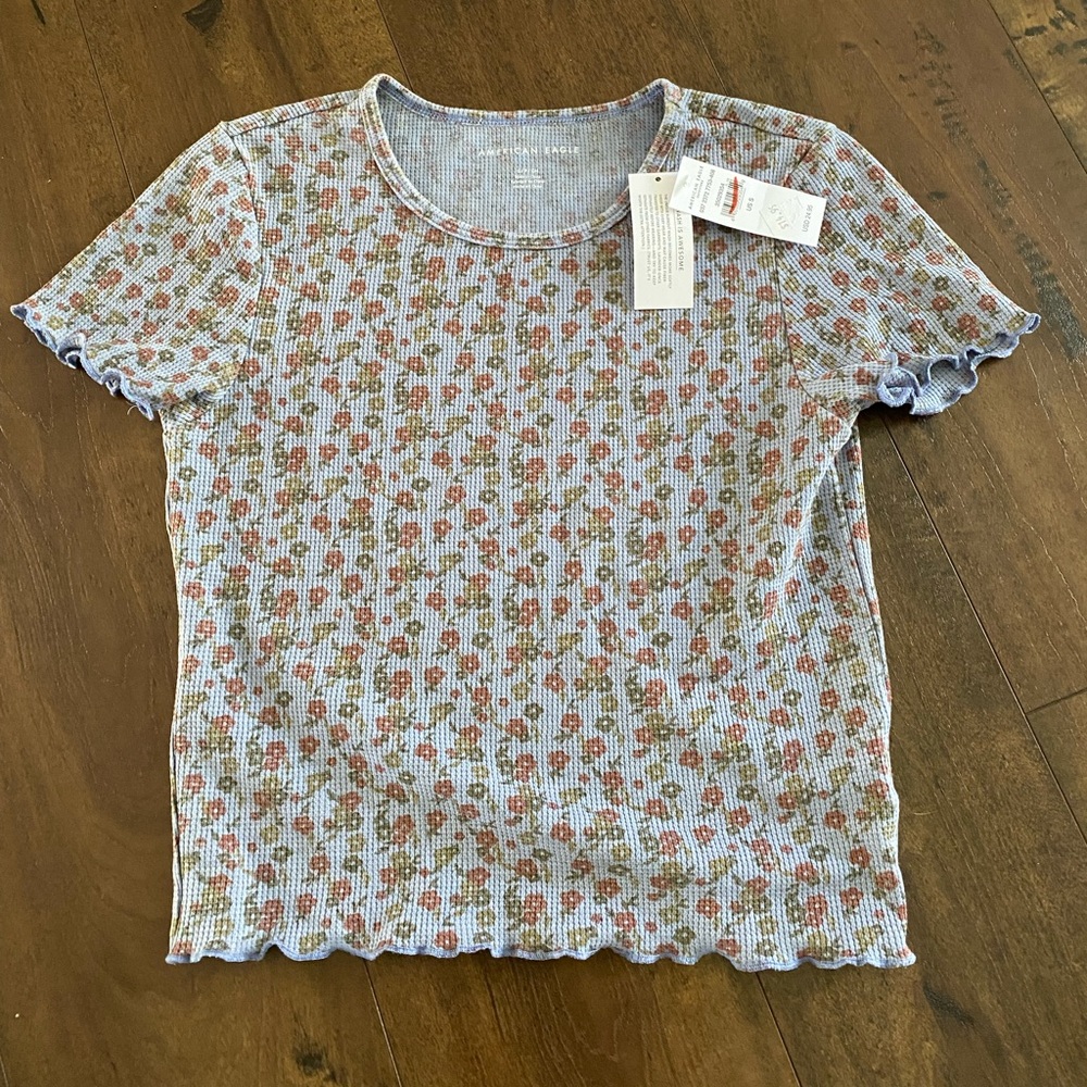 NWT American Eagle Floral Thermal Tee Size S